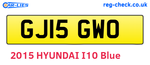 GJ15GWO are the vehicle registration plates.