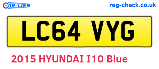 LC64VYG are the vehicle registration plates.