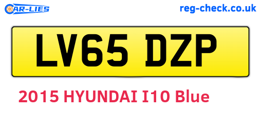 LV65DZP are the vehicle registration plates.