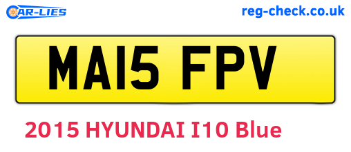 MA15FPV are the vehicle registration plates.