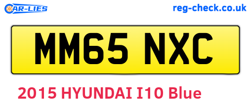 MM65NXC are the vehicle registration plates.