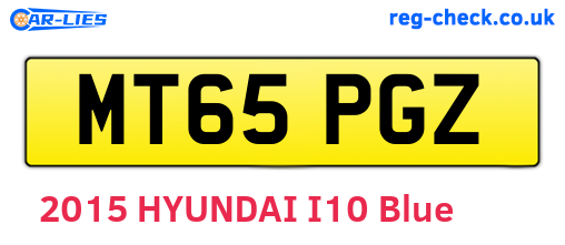 MT65PGZ are the vehicle registration plates.