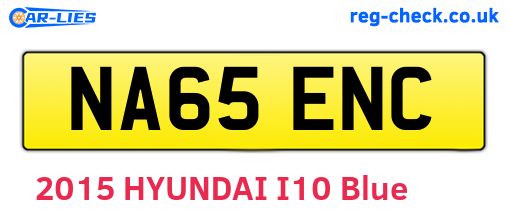 NA65ENC are the vehicle registration plates.