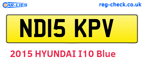ND15KPV are the vehicle registration plates.