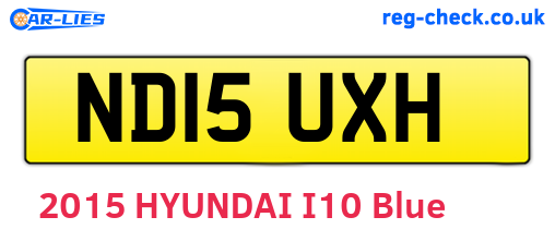 ND15UXH are the vehicle registration plates.