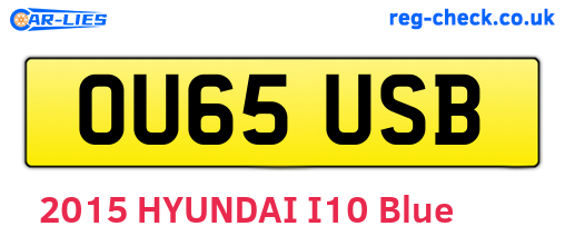 OU65USB are the vehicle registration plates.