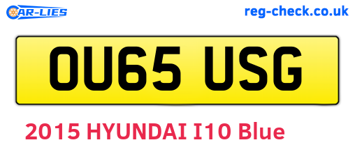 OU65USG are the vehicle registration plates.