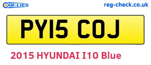 PY15COJ are the vehicle registration plates.