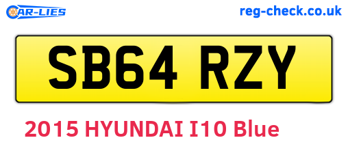 SB64RZY are the vehicle registration plates.