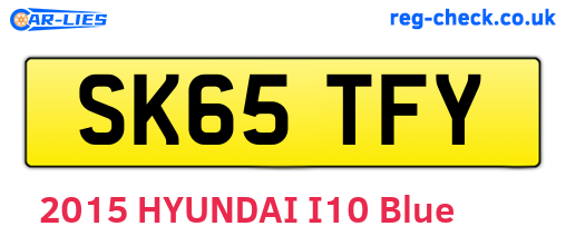 SK65TFY are the vehicle registration plates.