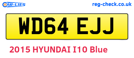 WD64EJJ are the vehicle registration plates.
