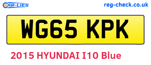 WG65KPK are the vehicle registration plates.