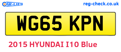 WG65KPN are the vehicle registration plates.