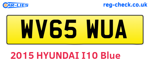 WV65WUA are the vehicle registration plates.