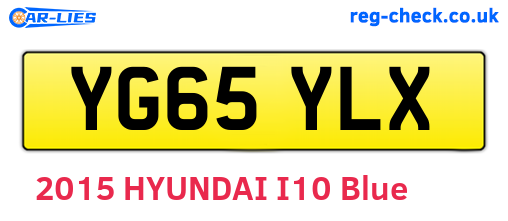 YG65YLX are the vehicle registration plates.