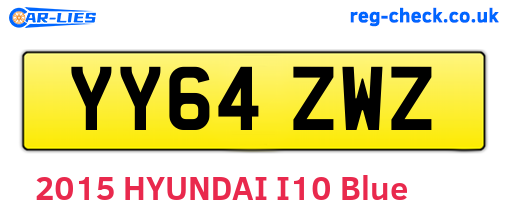 YY64ZWZ are the vehicle registration plates.