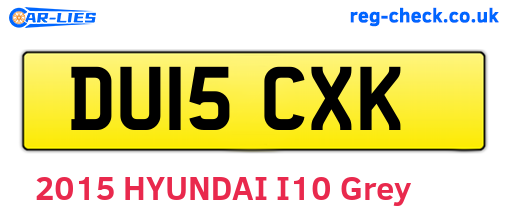 DU15CXK are the vehicle registration plates.