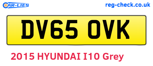 DV65OVK are the vehicle registration plates.