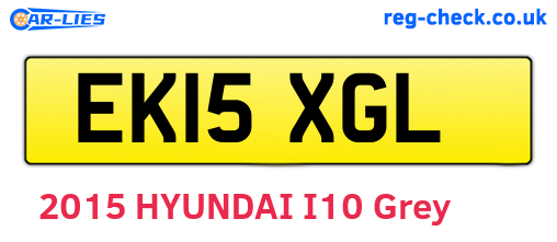 EK15XGL are the vehicle registration plates.