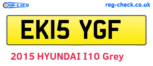 EK15YGF are the vehicle registration plates.