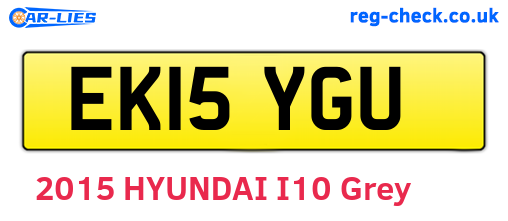 EK15YGU are the vehicle registration plates.