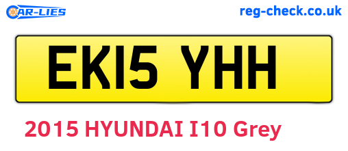 EK15YHH are the vehicle registration plates.