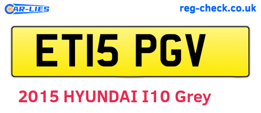 ET15PGV are the vehicle registration plates.