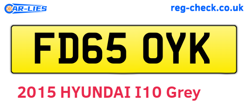 FD65OYK are the vehicle registration plates.