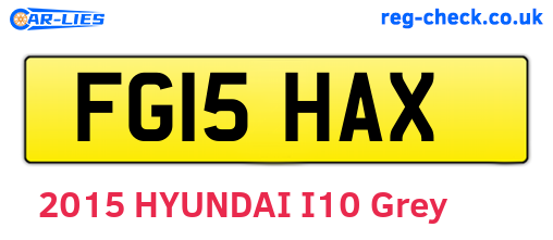 FG15HAX are the vehicle registration plates.