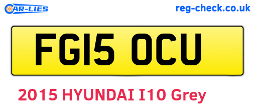 FG15OCU are the vehicle registration plates.
