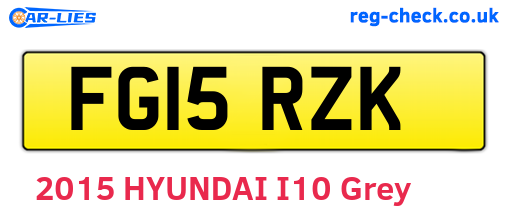 FG15RZK are the vehicle registration plates.