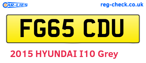 FG65CDU are the vehicle registration plates.