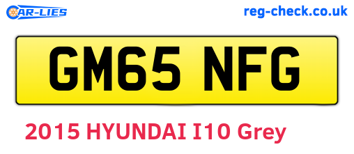 GM65NFG are the vehicle registration plates.