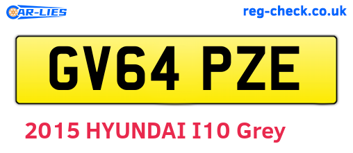 GV64PZE are the vehicle registration plates.