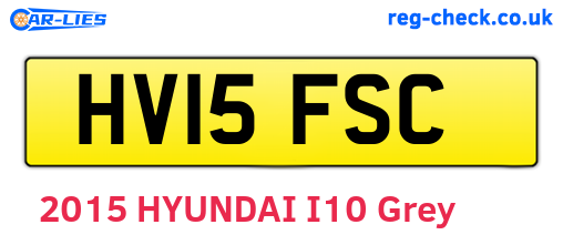 HV15FSC are the vehicle registration plates.