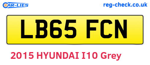 LB65FCN are the vehicle registration plates.