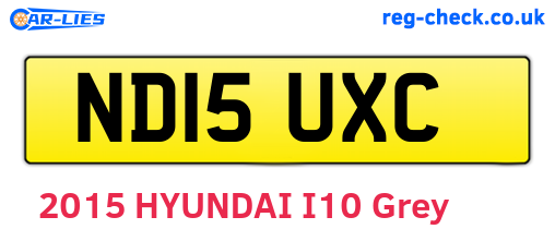 ND15UXC are the vehicle registration plates.