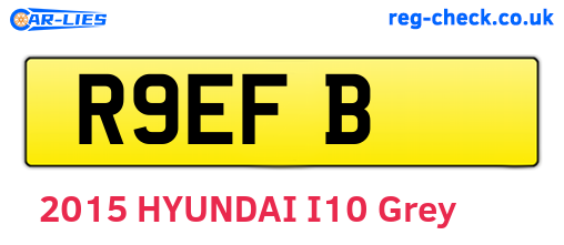 R9EFB are the vehicle registration plates.