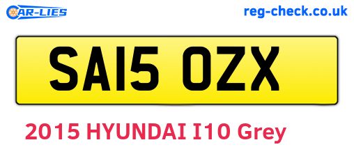 SA15OZX are the vehicle registration plates.