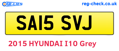 SA15SVJ are the vehicle registration plates.
