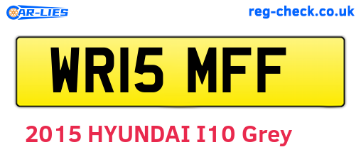 WR15MFF are the vehicle registration plates.