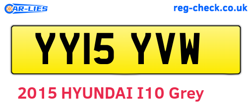YY15YVW are the vehicle registration plates.