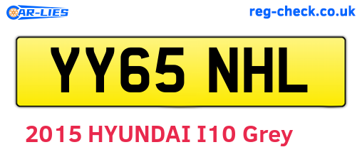 YY65NHL are the vehicle registration plates.