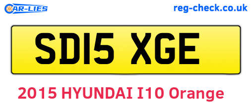 SD15XGE are the vehicle registration plates.