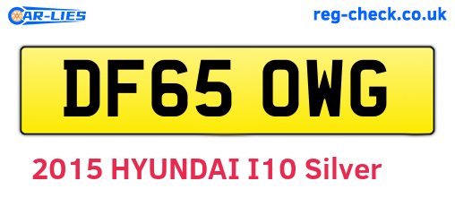 DF65OWG are the vehicle registration plates.