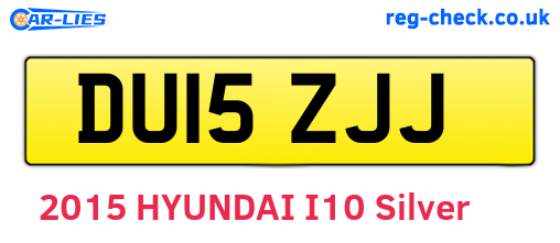 DU15ZJJ are the vehicle registration plates.