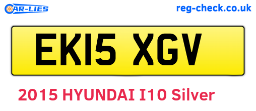 EK15XGV are the vehicle registration plates.