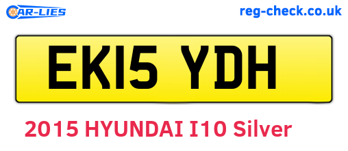 EK15YDH are the vehicle registration plates.