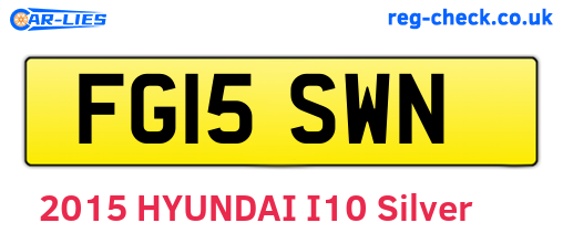 FG15SWN are the vehicle registration plates.