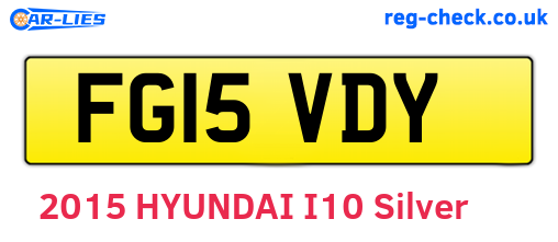 FG15VDY are the vehicle registration plates.